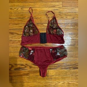 Red Two-Piece Lingerie Set